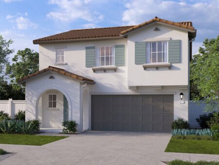 Mẫu nhà 2 tầng 3 phòng ngủ hiện đại tại khu dân cư mới Lathrop, gần sông San Joaquin, California