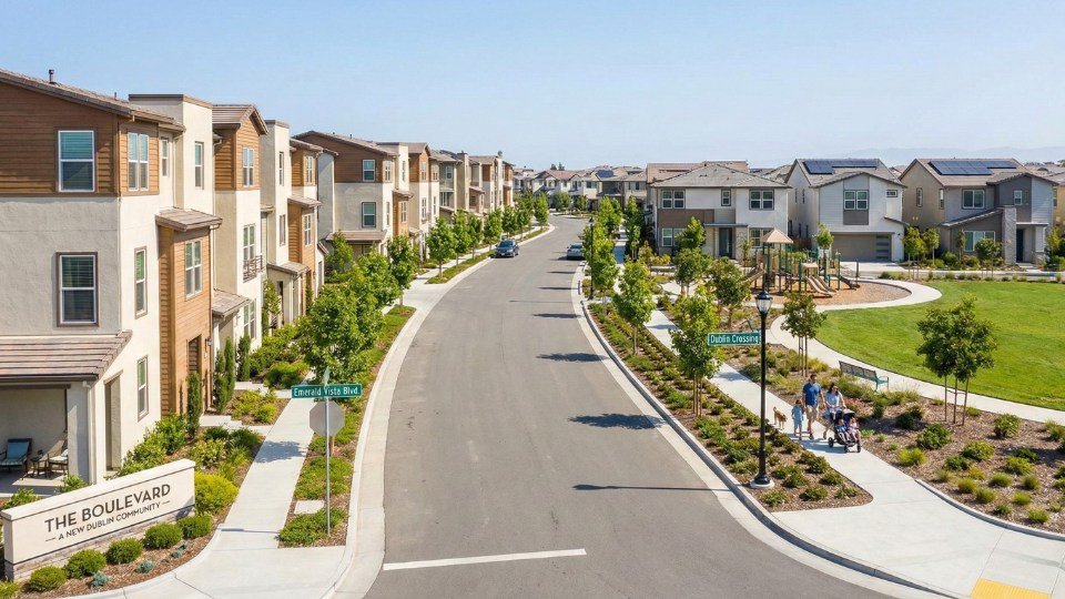 Top 10 Thành Phố Đáng Sống Nhất Bay Area Cho Gia Đình Việt: Bảng Xếp Hạng & Tiềm Năng 2025-2026 Khu đô thị mới tại Dublin Bay Area với nhà hiện đại