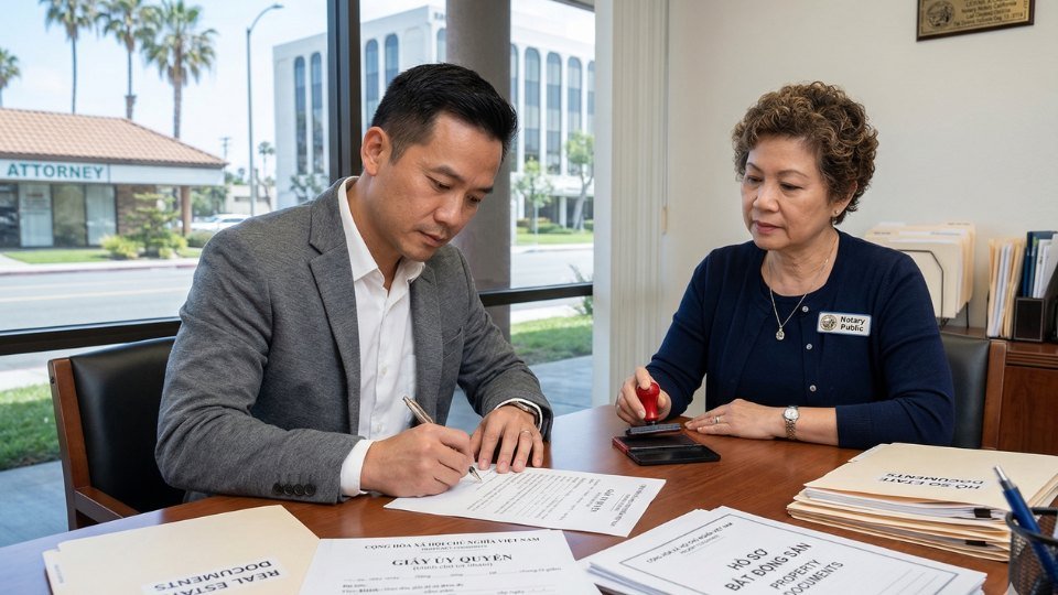Ký giấy ủy quyền POA trước công chứng viên để quản lý nhà từ xa