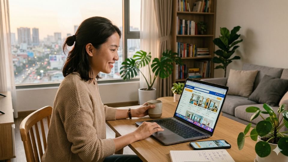 Thời Điểm Vàng Để Bán Nhà Ở Mỹ: Đừng Bỏ Lỡ 'Tuần Lễ Vàng' Mùa Xuân Người mua nhà đang xem bất động sản trực tuyến