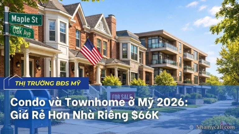 Condo và Townhome ở Mỹ 2026: Giá Rẻ Hơn Nhà Riêng $66K