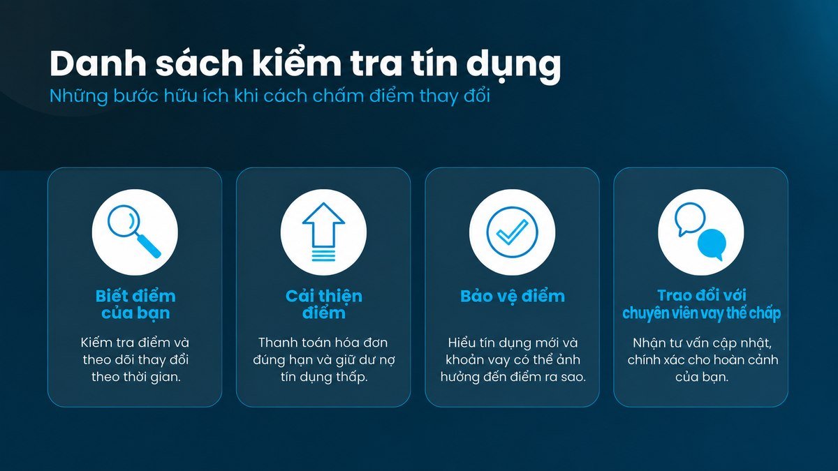 Mô hình chấm điểm tín dụng đang đổi: Vì sao điểm bạn thấy có thể khác? Danh sách kiểm tra tín dụng trước khi vay mua nhà tại Mỹ